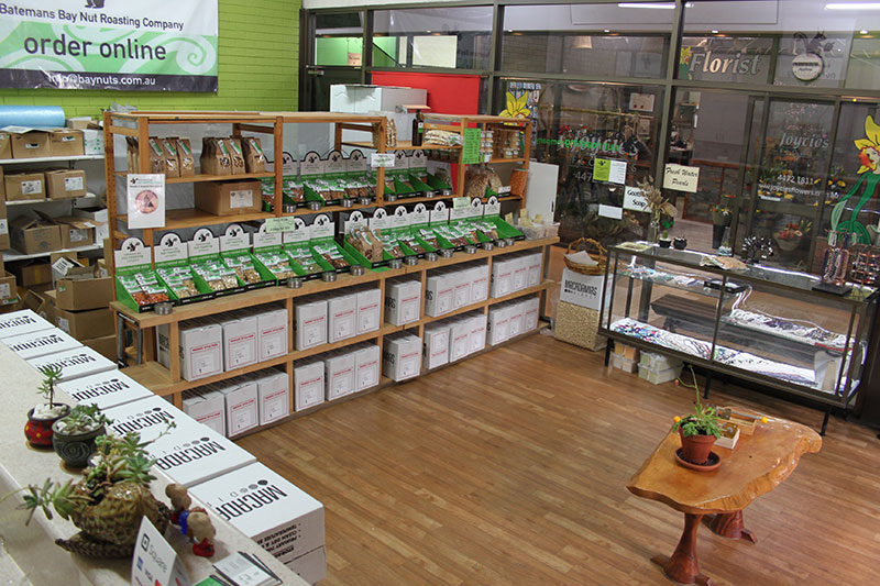 Our Roasted Nuts Range Display at our Batemans Bay Baynuts Store